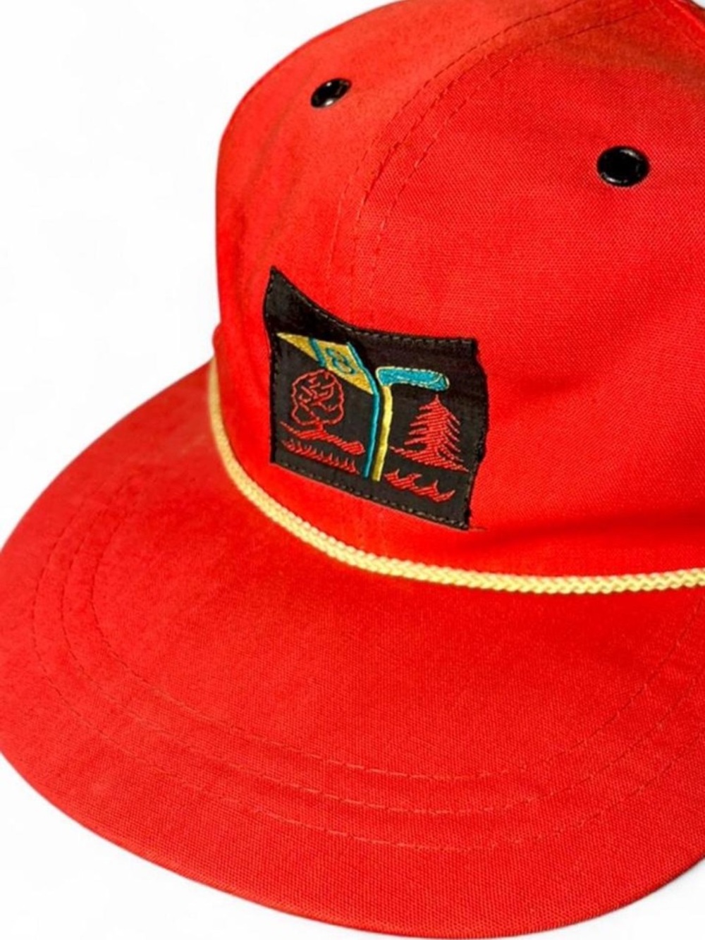 Vintage 80s Red
Rope Hat Golf Snapback Patch Beater Distressed dad hat